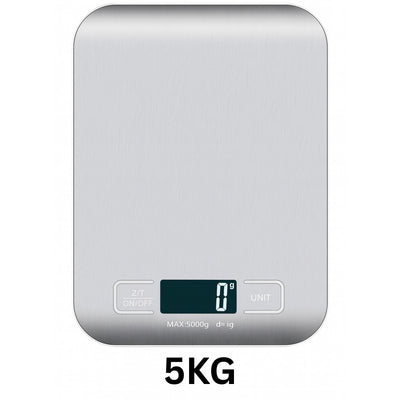 Digital kitchen scale with a white background